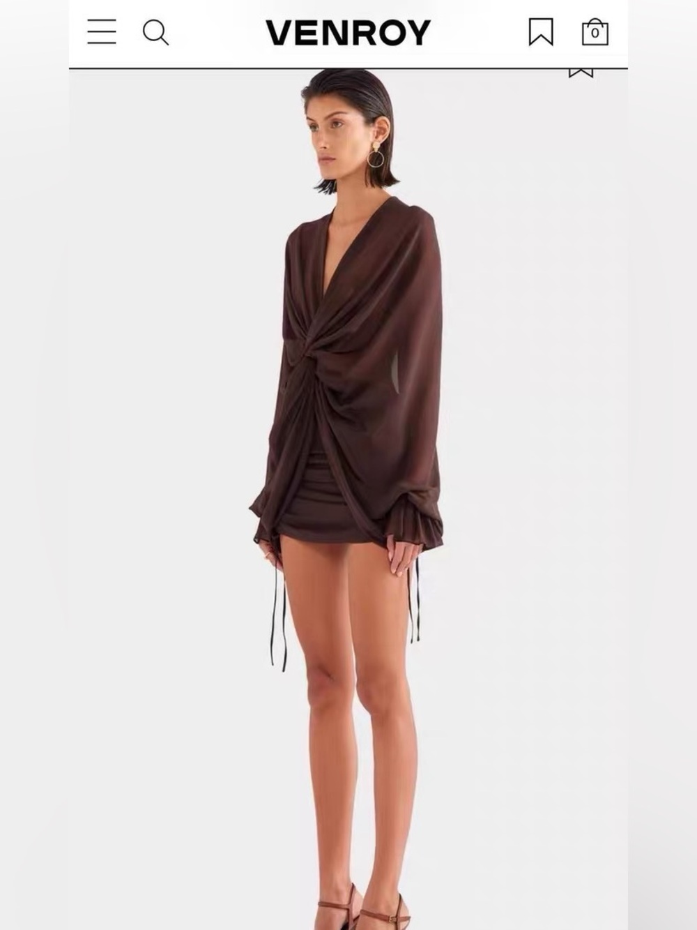 NWOT Venroy Silk Top and Skirt Set